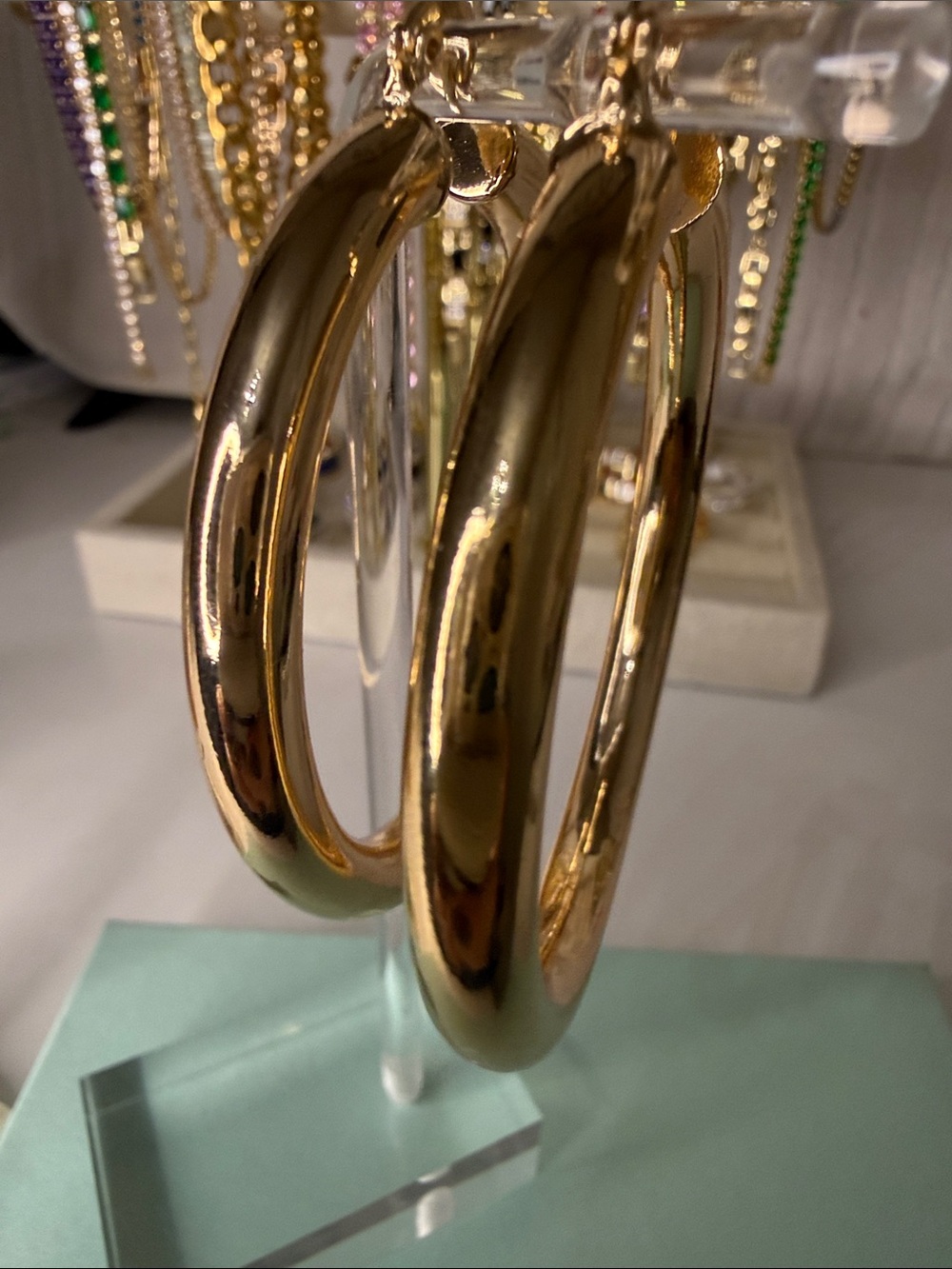 6mm gold filled Gold Hoop Earrings - Polished Finish lightweight